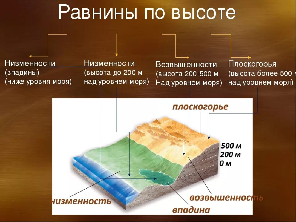 Рельеф земной поверхности 5 класс география. Строение равнины. Рельеф равнины. Различие равнин по высоте. Равнина (география).