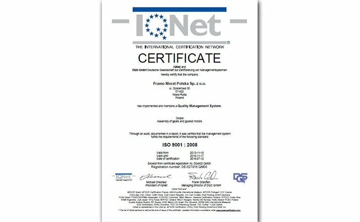 Iq net. Iqnet iso 9001.