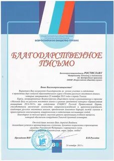 Благодарность выборы
