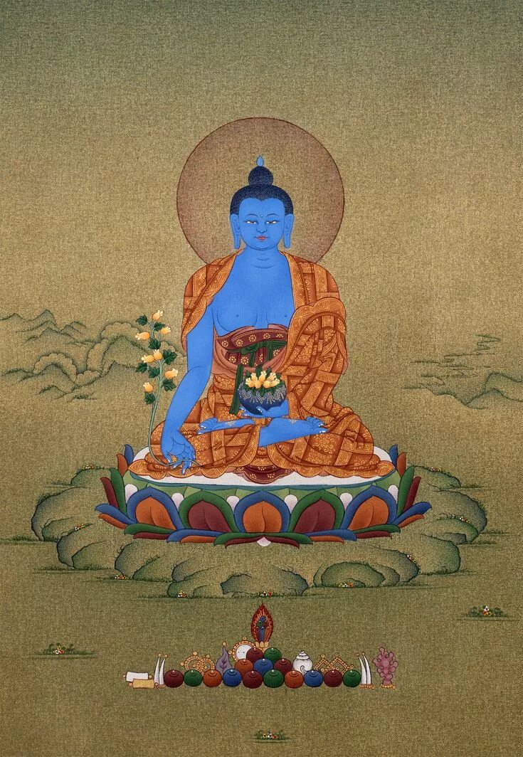 Главный будда в буддизме. Будда темная тханка. буддийская живопись будда медицины. будда радужное тело тханка. портрет тибетского будды.