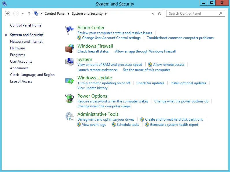 Windows health tools. Панель управления win server 2012. windows update. microsoft update. панель управления - configuration manager.