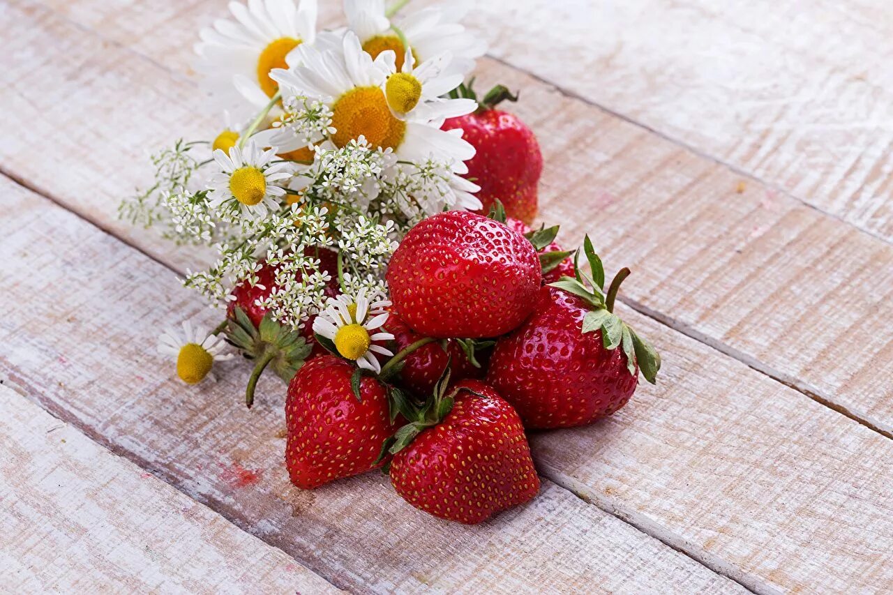 Strawberry flowers