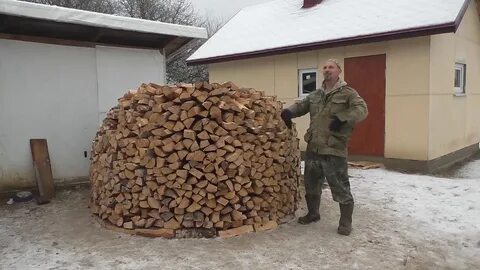 Круглая поленница как сложить