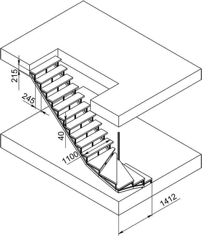Схема ступенек. Чертеж лестницы с шириной ступени 150мм. Ступени из рифленки чертеж. Металлическая лестница двухмаршевая чертеж. Лестница из профильной трубы 20х40 чертежи.