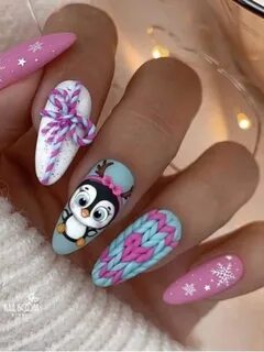 Ногти яркие зимние