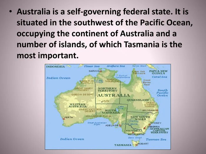 Is australia a continent. Australia is very big island. Australia is situated. Australia is an island. Which state of the usa is situated in the pacific ocean?.