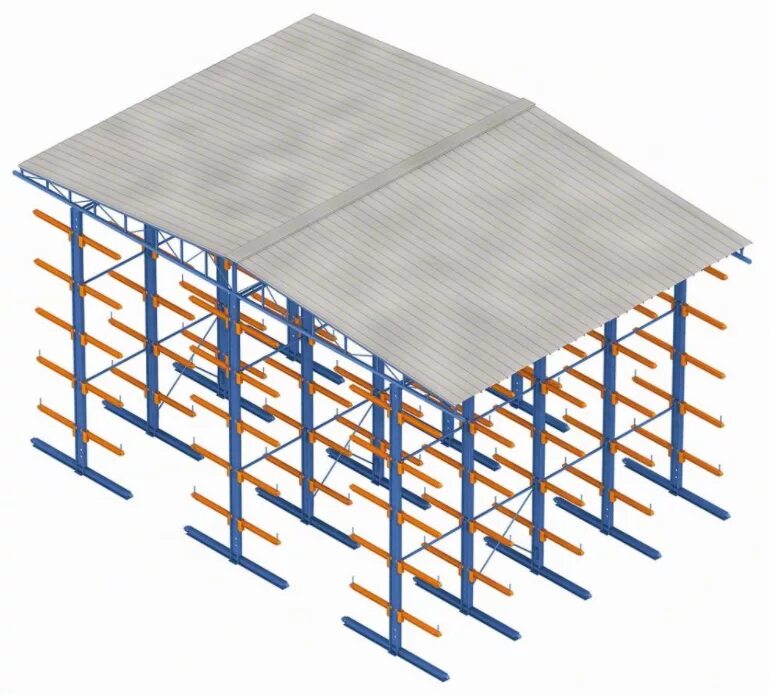 Несущие стеллажи. Самонесущий консольный склад. Мезонин самонесущий. Самонесущий склад на основе консольных стеллажей. Самонесущие склады на основе паллетных стеллажей.