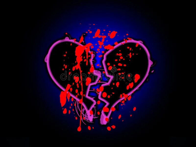 Разбитое сердце разноцветное. Разбитое сердце на синем фоне.
