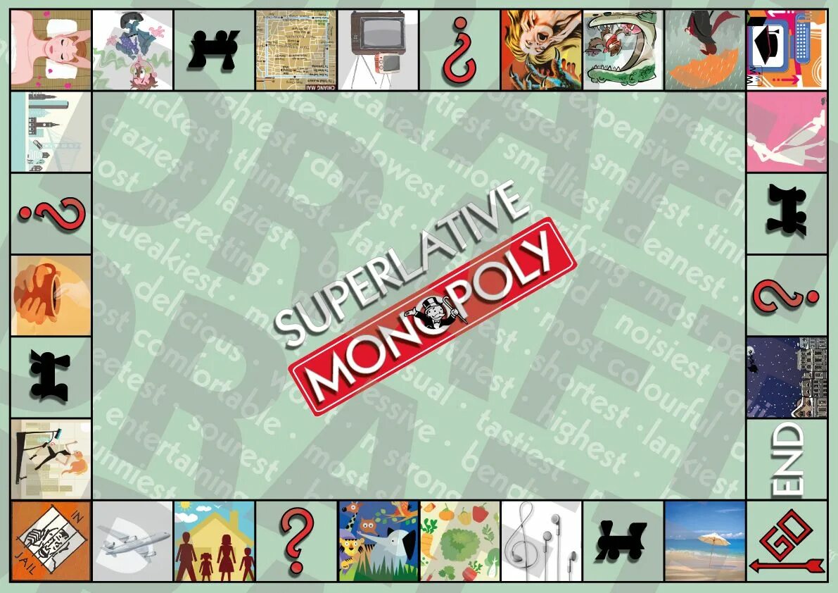 Superlative board game. Monopoly game English. Монополия ESL. Английский язык моя любимая настольная игра Монополия.