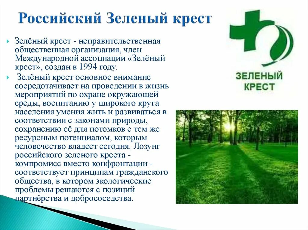 Природные организации россии. Международная экологическая организация в России зеленый крест. Российский зеленый крест экологическая организация. Международные экологические организации в России сообщение. Международные экологические организации в России 4 класс.