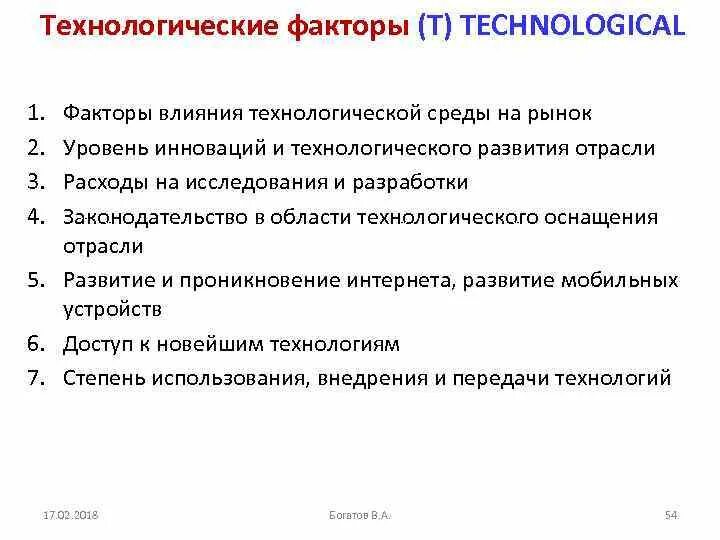 Технологическое влияние на отрасль. Законодательство в области технологического оснащения отрасли. Технологическое окружение влияние на розничную торговлю. Расходы на исследование и разработки воздействие внешних факторов.