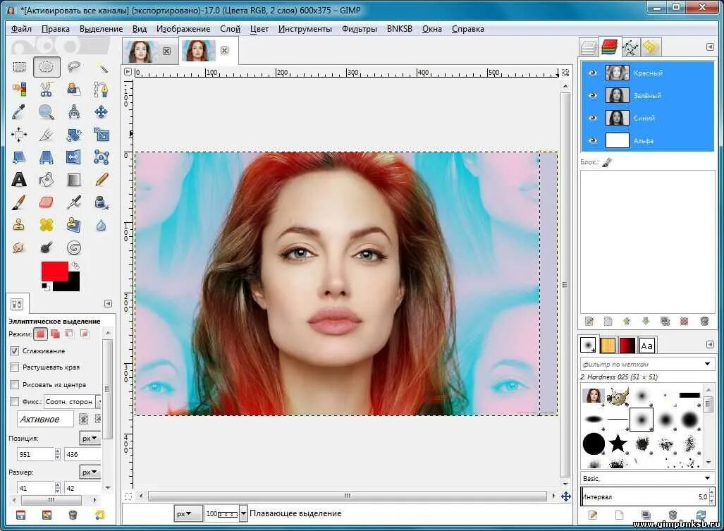 Как сделать фон в гимпе. Растушевка gimp. выделение в gimp. каналы в gimp. фон растушеванный.