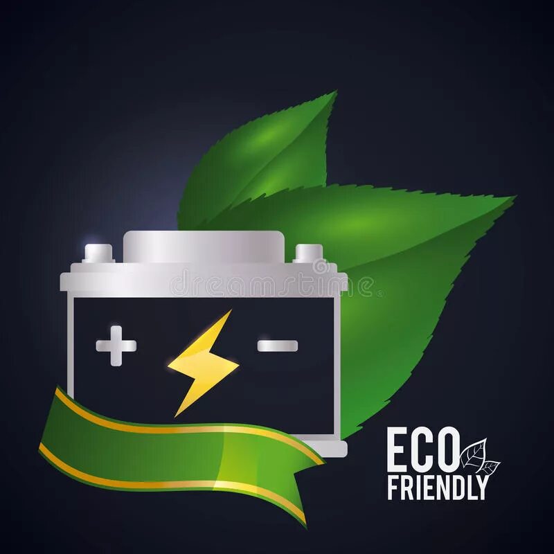 Logo Design for the Battery. Battery Recycling illustrations. Wordmark Design for Battery.