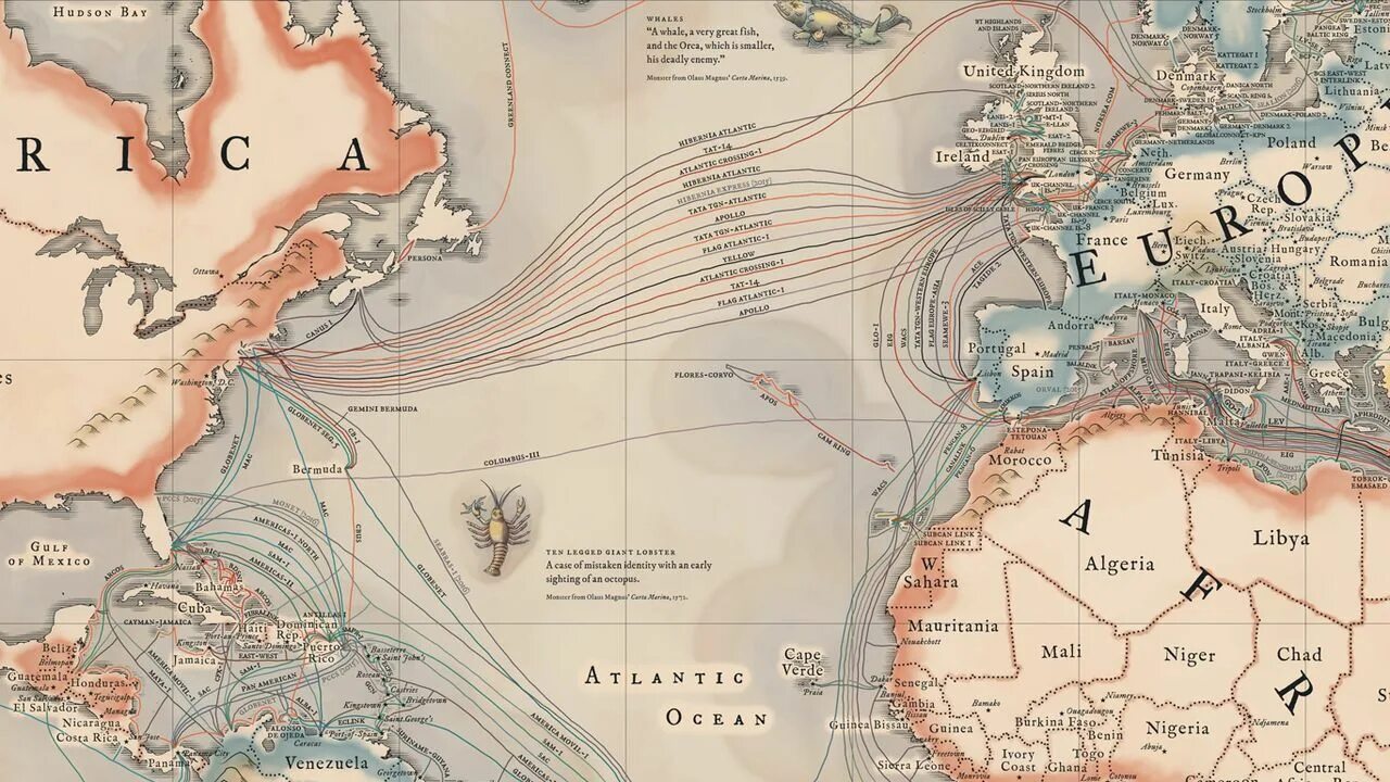 Карта подводных кабелей. Подводные кабели интернета на карте. Карта подводных коммуникаций.