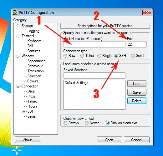 Подключение через Putty. SSH подключение. Соединение по SSH. Как подключиться по SSH.