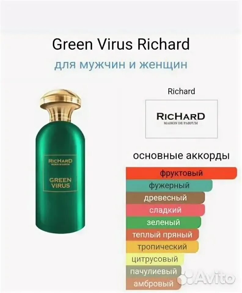 Richard Green virus Парфюм. Christian Richard Green virus, 100 мл. Richard Green virus отзывы. Green virus richard