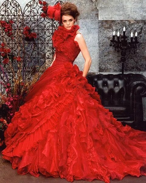 Свадебные платья красного цвета (35 фото) Mermaid evening dresses, Long bridal g