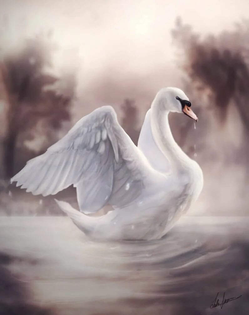 лебедь арты. лебеди (птицы). лебедь фэнтези. красивые лебеди. лебедь ночью фэнтези.
