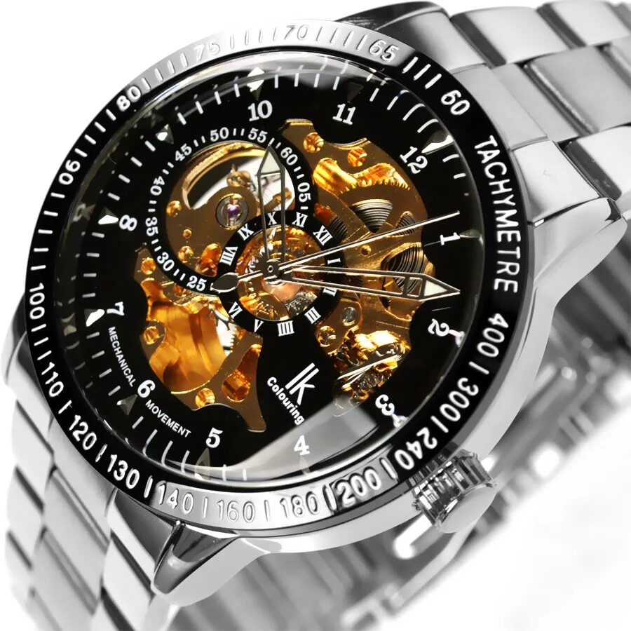 Tachymeter часы мужские скелетоны.