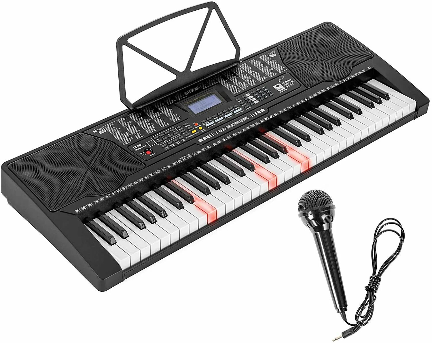 Electric keyboard. Electronic keyboard ek20023. electronic keyboard. keyboard electronic system. light keyboard 61 top view.