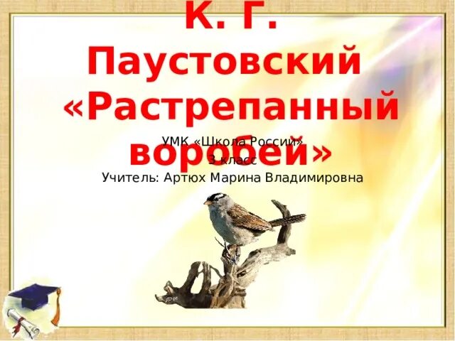 План растрепанный воробей для 3 класса. План растрепанный воробей для 3 класса
