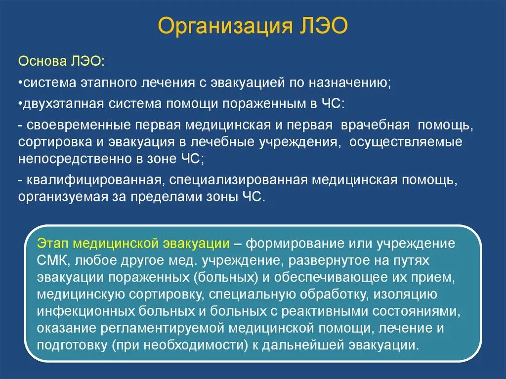 Лечебно-эвакуационное обеспечение. Основы системы лечебно-эвакуационного обеспечения. Организация мед помощи при эвакуации. Схема организации лечебно эвакуационного обеспечения населения в ЧС.