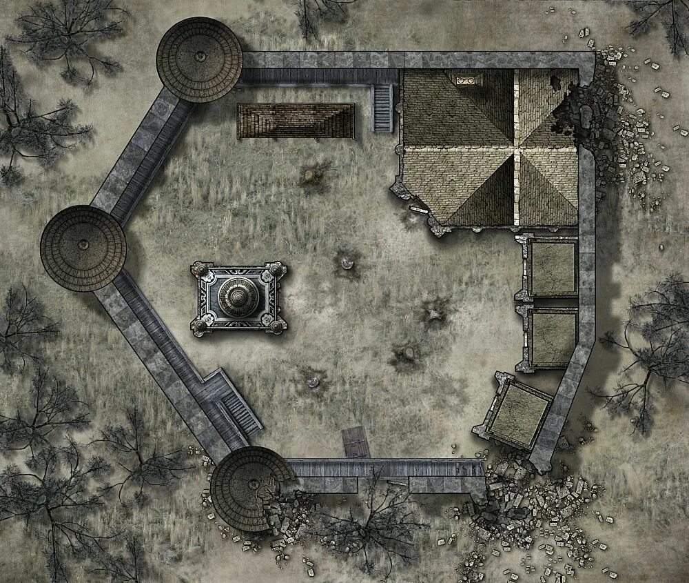 Dnd map. Ролл 20 ДНД Battle Map замок. Крепость карта DND. Карты ДНД руины замка. DND карта монастыря.