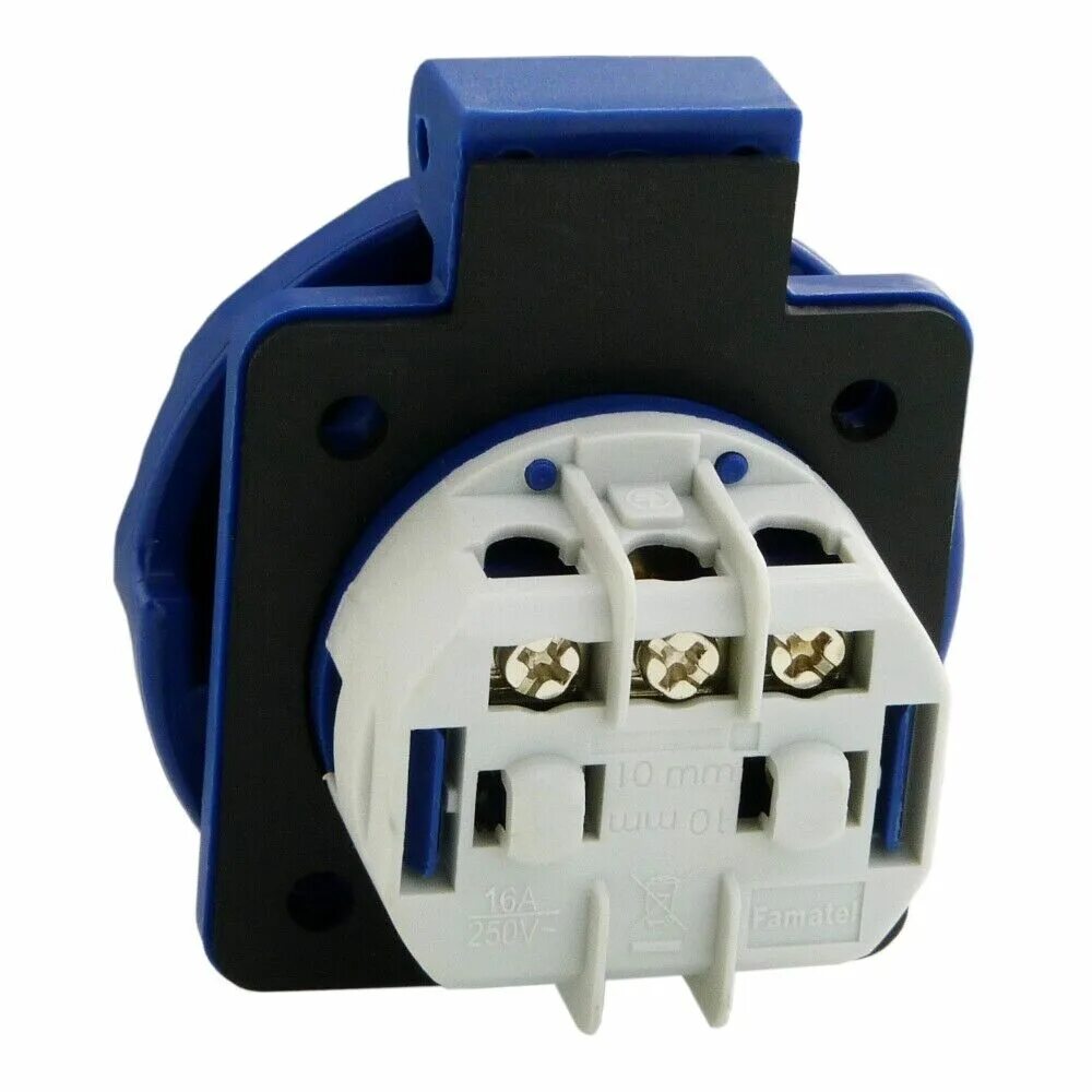 Розетка тип f. Schuko 230v/16а. schuko 16a ip67. панельный разъем schuko 16а, 230в. розетка панельная schuko 16а 230в 2р+e синяя iр54 men.