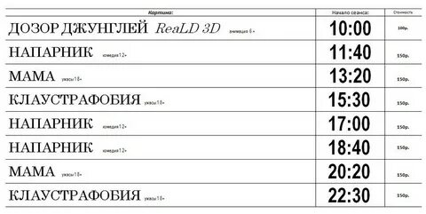 Кинотеатр победа староминская расписание сеансов