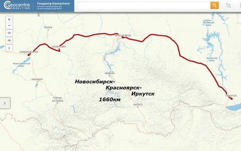 Карта маршрута на автомобиле новосибирск