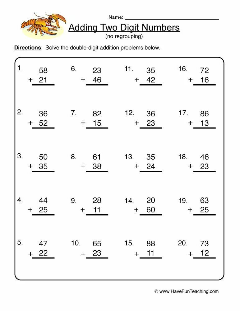 Add two numbers. Double -digit addition. double digit addition worksheets. 2 digit addition worksheet. two digit addition no regrouping.