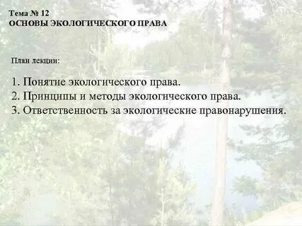План экологическое право егэ по обществознанию