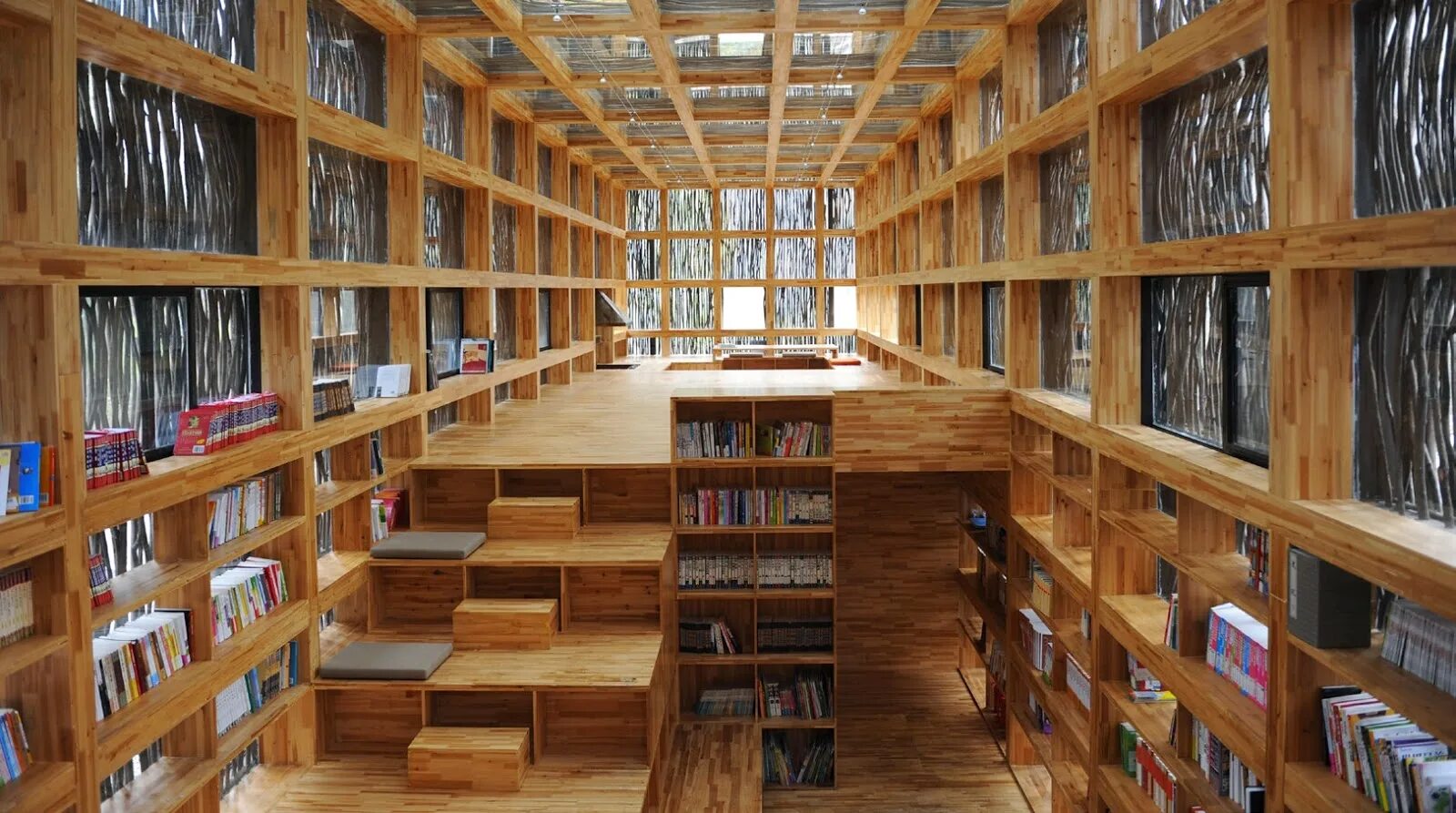 Открытый мир библиотеки. Библиотека Лиюань, Китай. Библиотека Тяньцзинь Биньхай. Красивая библиотека.
