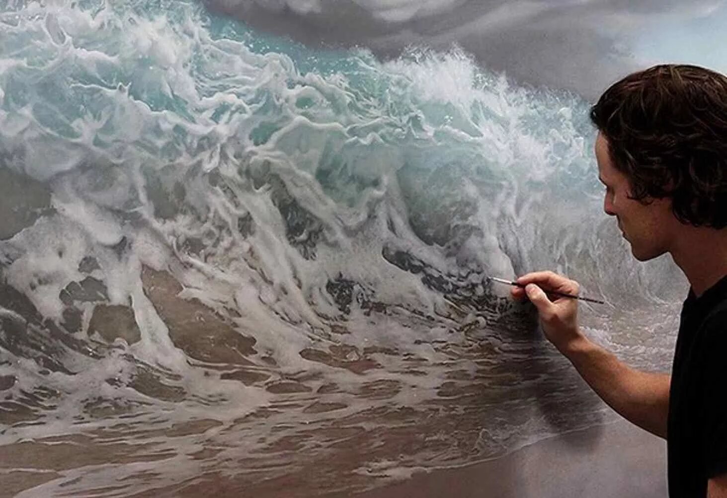 Люди на разных волнах. Австралийский художник Джоэл Ри. Джоэл Ри (Joel Rea). Рэн Ортнер картины. Гиперреализм в живописи.