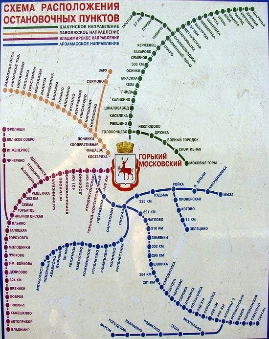 Направление электричек нижний новгород