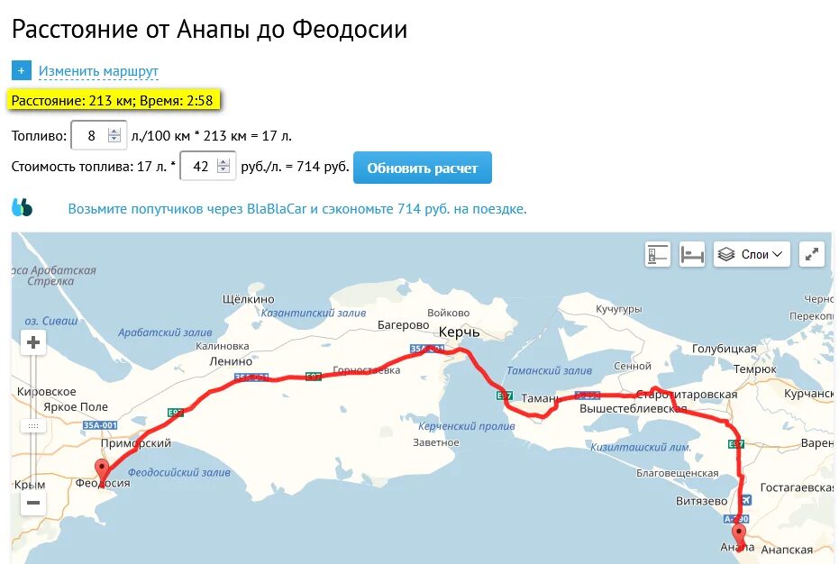 Маршрут от Анапы до Крыма. Маршрут Анапа Феодосия. Дорога из Анапы в Крым.