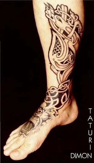 Фото рисунка тату на ноге 26.11.2018 № 441 - photo of tattoo on leg - tatufoto.c