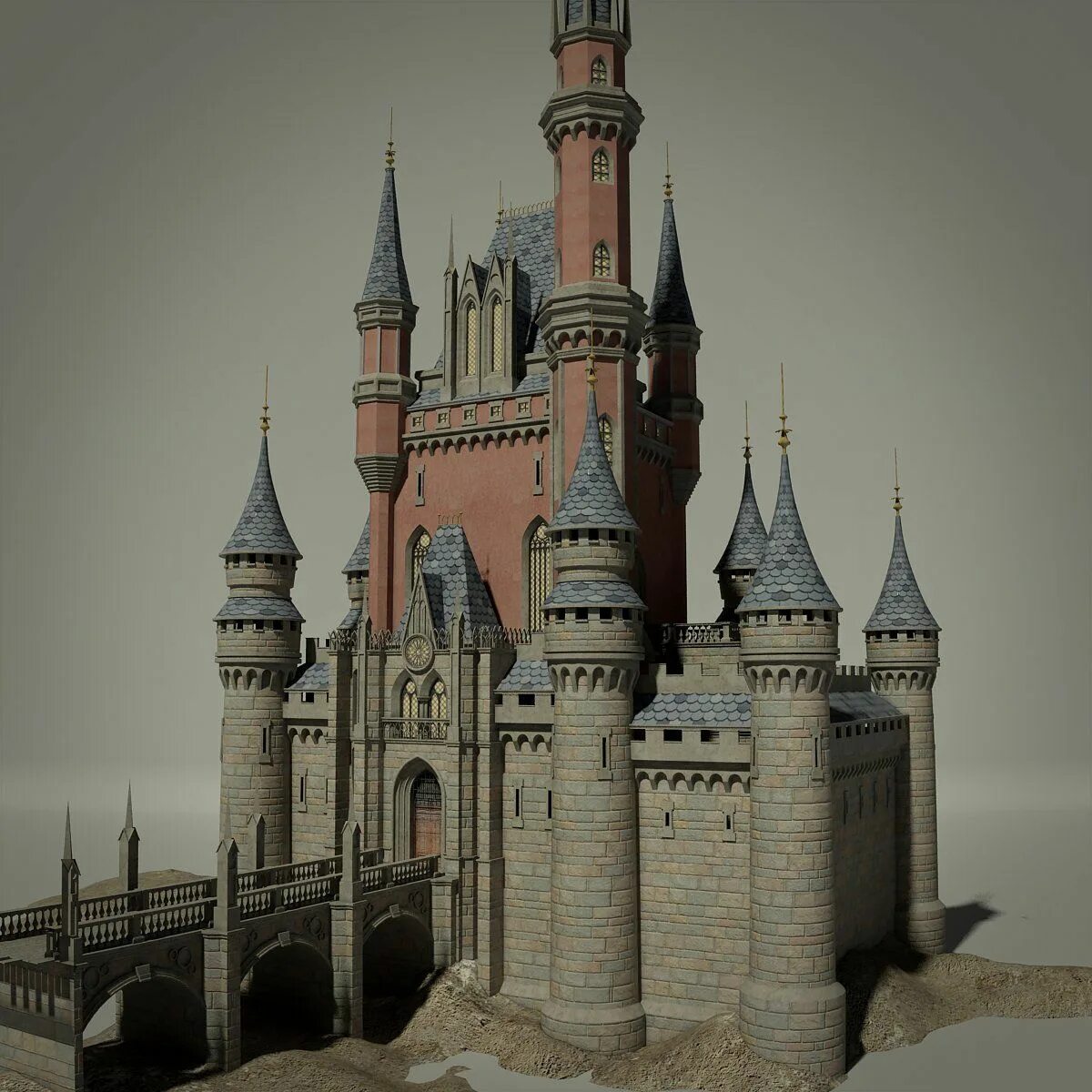 Замок 3 д. Замок в готическом стиле. Модель готического замка. Замок 3д модель. Готическая башня.