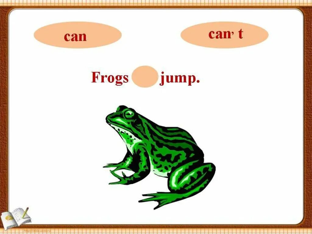 Глагол can. Can can't. Глаголы can can't. Can для детей. A frog can t sing