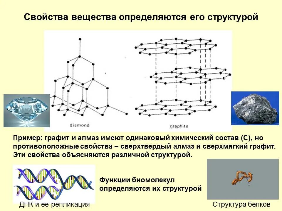 В каких веществах и структурах
