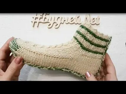 Вязание тапочек укороченным рядом