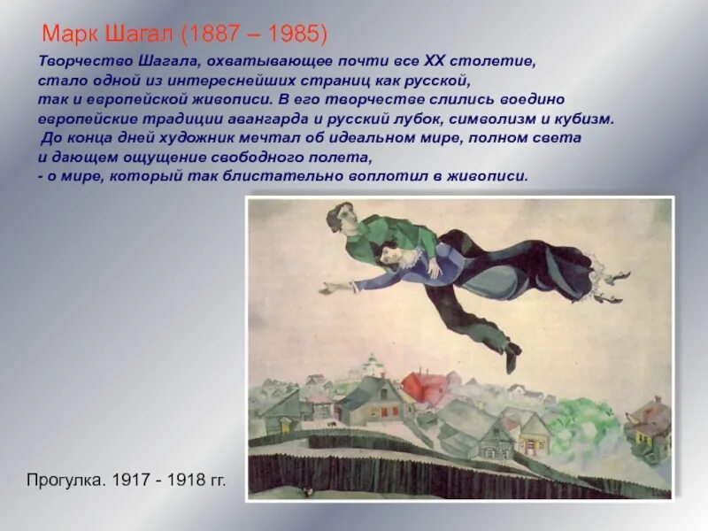 Доклад о Шагал. Шагал кратко