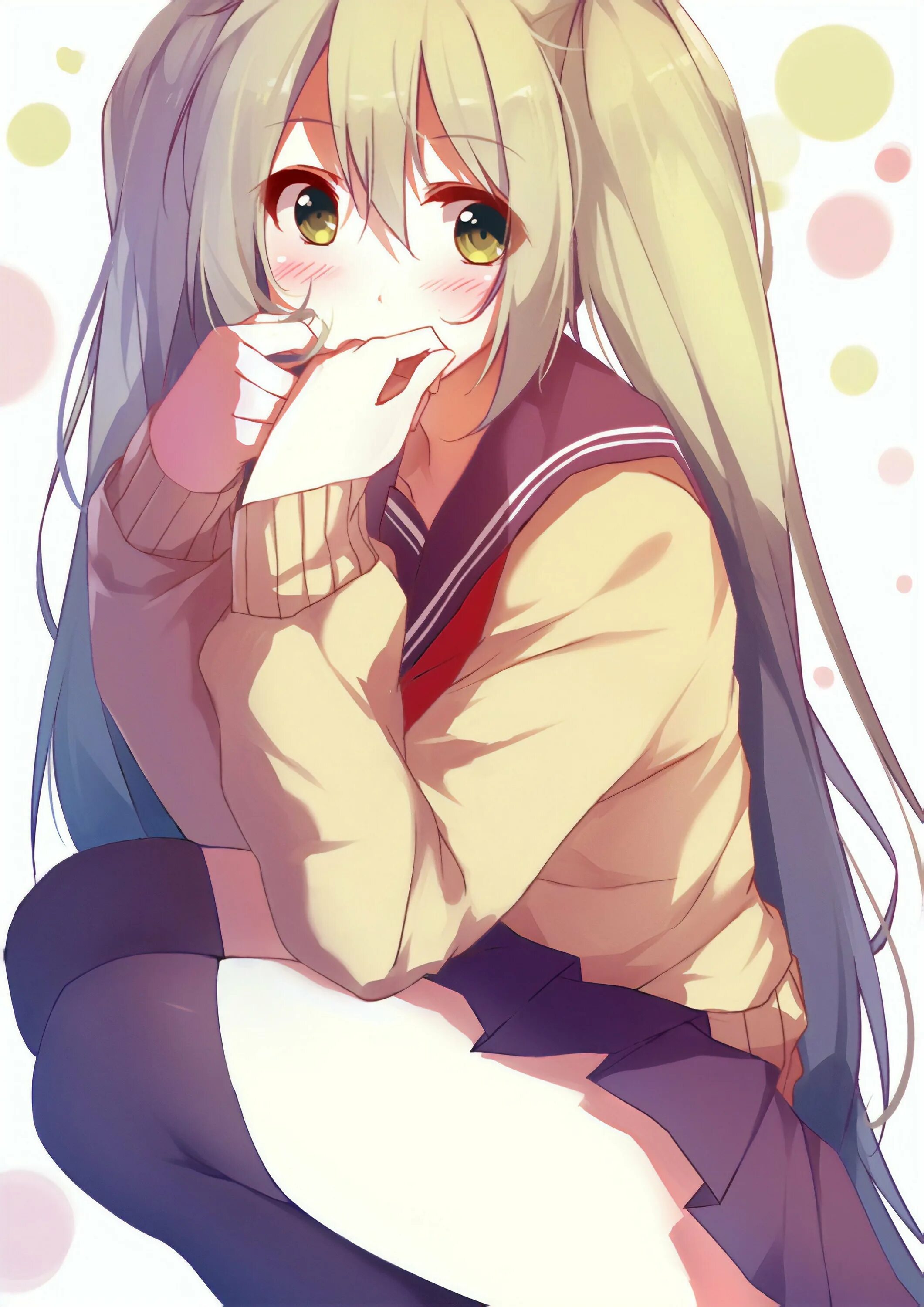 Неко тян арт. Uzuki shimamura. Аниматянка. Тянка девушка. Coffee-kizoku этти.