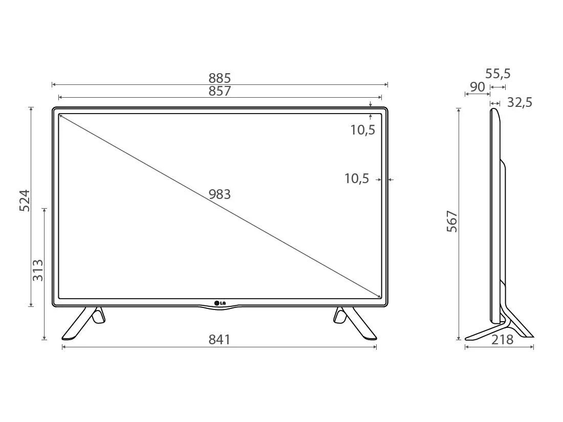 Размеры led телевизоров. Телевизор LG 32 дюйма габариты в см. Габариты телевизора лж 50 дюймов. Габариты телевизора 65 дюймов длина и ширина LG. Габариты телевизор 75 дюймов LG.