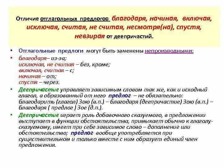 Отглагольные предлоги. Отглагольные предлоги примеры. Отглагольные прилагательные как отличить. Отглагольные производные предлоги.