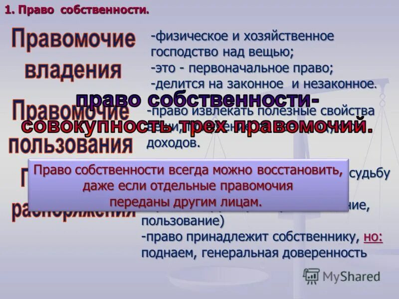 господство над вещью это