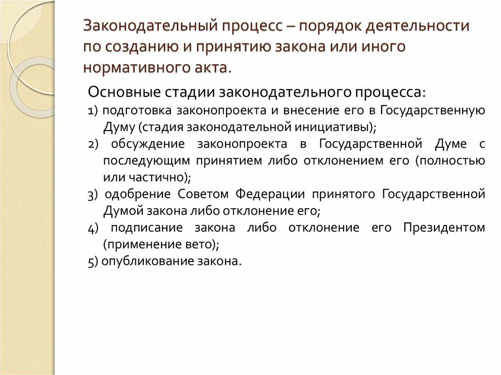 Законодательный процесс. Основные стадии Законодательного процесса. Правотворческий процесс. Процесс законотворческой деятельности;. Законодательная инициатива стадия