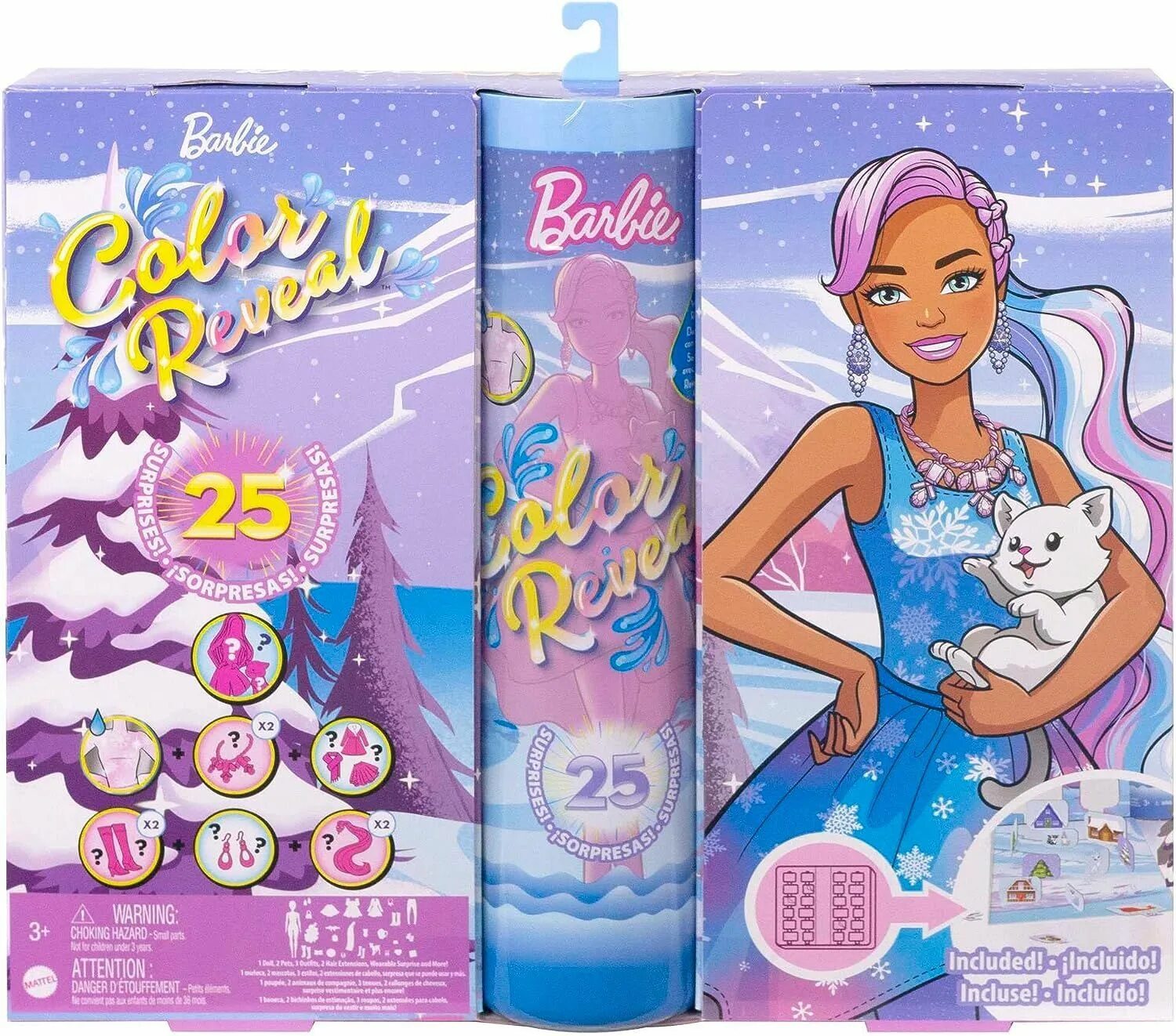Адвент 2025. Адвент barbie. кукла барби адвент календарь. barbie color reveal advent calendar, на новый 2025 год. набор барби адвент календарь.