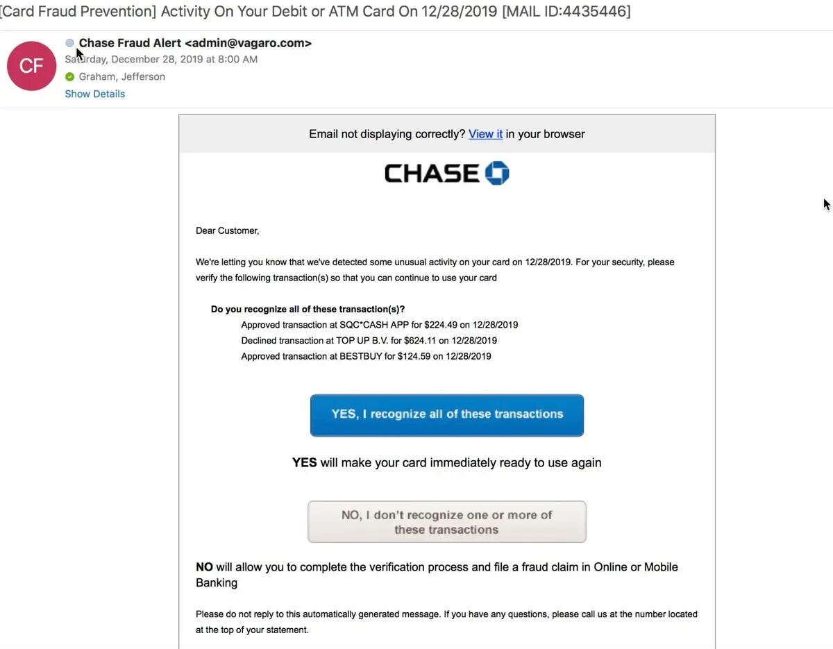 Фрод банки. Phishing email. Phishing email example. Chase Bank fraud Alert. Мошенничество на почте