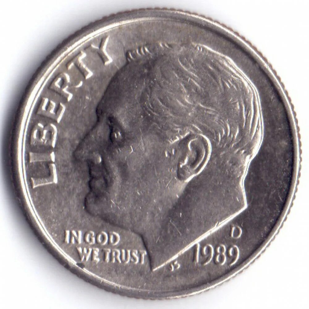 First coins. One Dime 1989 монета. Монета 10 центов США. Dime монета США. 1 Дайм монета.